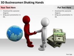 3d businessmen shaking hands ppt graphics icons powerpoint