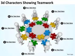 3d characters showing teamwork ppt graphics icons powerpoint