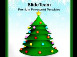 3d christmas tree festival celebration powerpoint templates ppt backgrounds for slides 0113