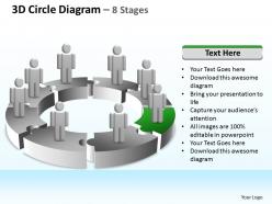 3d circle diagram 8 stages powerpoint diagrams presentation slides graphics 0912