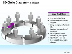 3d circle diagram 8 stages powerpoint diagrams presentation slides graphics 0912