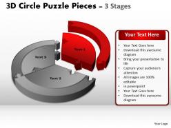 3d circle diagram puzzle diagram 3 stages slide layout 1