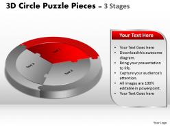 3d circle diagram puzzle templates 3 stages slide layout flow 2