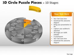 3d circle puzzle diagram 10 slide layout 1