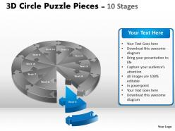 3d circle puzzle diagram 10 slide layout 1