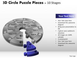 3d circle puzzle diagram 10 stages slide layout 4 2