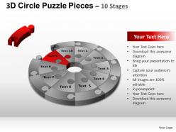 3d circle puzzle diagram 10 stages slide layout 4 ppt templates 0412