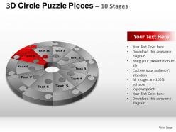 3d circle puzzle diagram 10 stages slide layout 4 ppt templates 0412