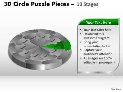 3d circle puzzle diagram 10 stages slide layout 5 3