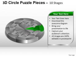 3d circle puzzle diagram 10 stages slide layout 5 ppt templates 0412
