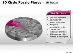3d circle puzzle diagram 10 stages templates slide layout 2