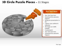 3d circle puzzle diagram 11 stages slide layout 1