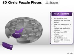 3d circle puzzle diagram 11 stages slide layout 1