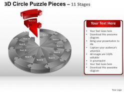 3d circle puzzle diagram 11 stages slide layout 1 ppt templates 0412