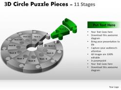 3d circle puzzle diagram 11 stages slide layout 4