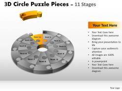 3d circle puzzle diagram 11 stages slide layout 4
