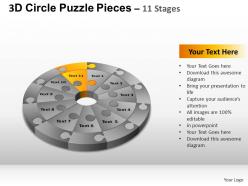 3d circle puzzle diagram 11 stages slide layout 4 ppt templates 0412