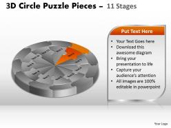 3d circle puzzle diagram 11 stages slide layout 5