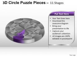 3d circle puzzle diagram 11 stages slide layout 5 ppt templates 0412