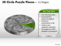 3d circle puzzle diagram 11 stages slide templates layout 2