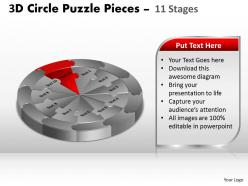 19821475 style division pie-jigsaw 11 piece powerpoint template diagram graphic slide