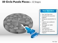 3d circle puzzle diagram 12 stages slide layout 1