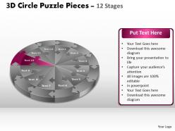 3d circle puzzle diagram 12 stages slide layout 1