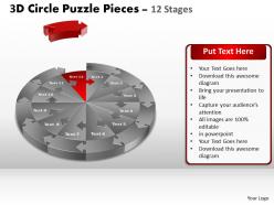 3d circle puzzle diagram 12 stages slide layout 1