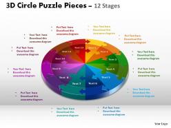 3D Circle Puzzle Diagram 12 Stages Slide Layout 1 ppt Templates 0412