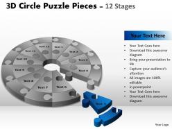 3d circle puzzle diagram 12 stages slide layout 4