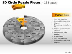 3d circle puzzle diagram 12 stages slide layout 4