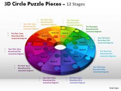 3D Circle Puzzle Diagram 12 Stages Slide Layout 4 ppt Templates 0412