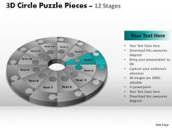 3d circle puzzle diagram 12 stages slide layout 4 ppt templates 0412