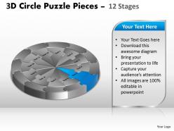3d circle puzzle diagram 12 stages slide layout 5