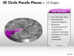 3d circle puzzle diagram 12 stages slide layout 5 ppt templates 0412
