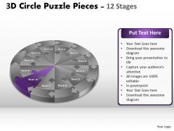 3d circle puzzle diagram 12 stages templates slide layout 1