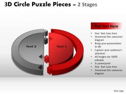 3d circle puzzle diagram 2 stages layout 1