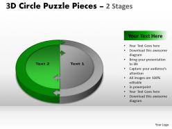 3d circle puzzle diagram 2 stages layout 1