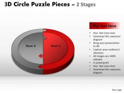 3d circle puzzle diagram 2 stages slide layout 1