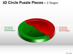 3d circle puzzle diagram 2 stages slide layout 5 ppt templates 0412