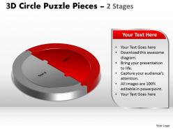 3d circle puzzle diagram 2 stages slide layout diagram 2
