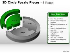 3d circle puzzle diagram 3 stages slide layout 1