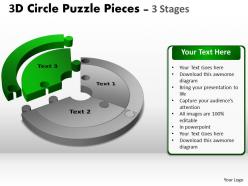 3d circle puzzle diagram 3 stages slide layout 4