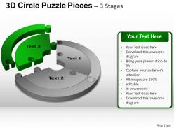 3d circle puzzle diagram 3 stages slide layout 4 ppt templates 0412