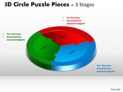 3d circle puzzle diagram 3 stages slide layout 5