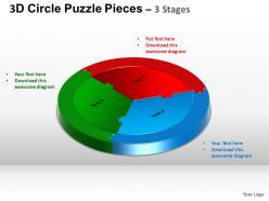 3d circle puzzle diagram 3 stages slide layout 5 ppt templates 0412