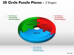3d circle puzzle diagram 3 templates stages slide layout 2