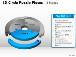 3d circle puzzle diagram 3 templates stages slide layout 2