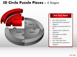 3d circle puzzle diagram 4 stages slide layout 1