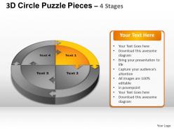 3d circle puzzle diagram 4 stages slide layout 1 ppt templates 0412